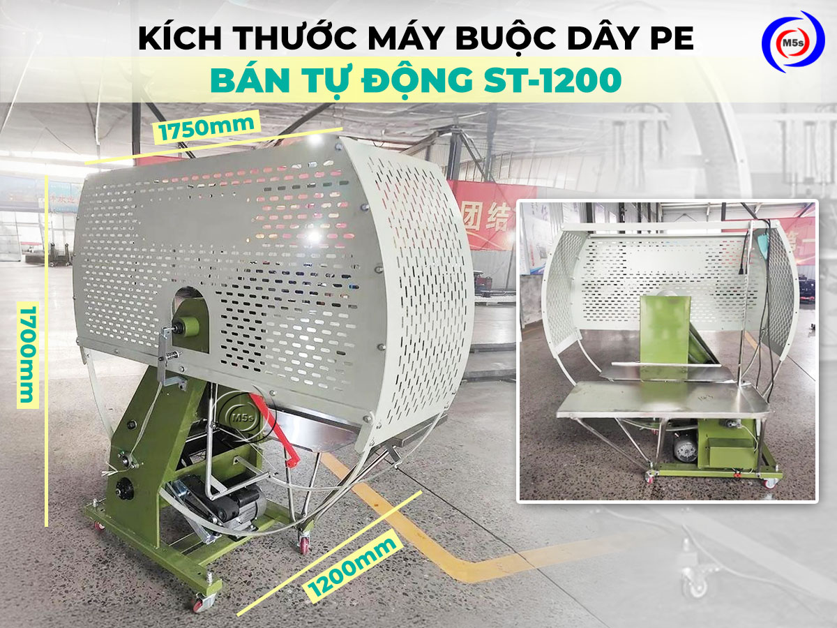Kích thước máy buộc dây bán tự động ST-1200 Kích thước máy buộc dây bán tự động ST-1200