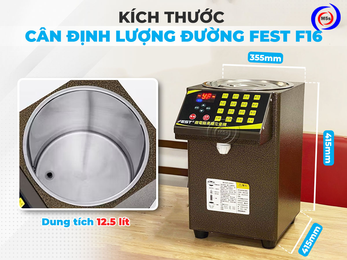 kích thước máy định lượng đường FEST F16 kích thước máy định lượng đường FEST F16