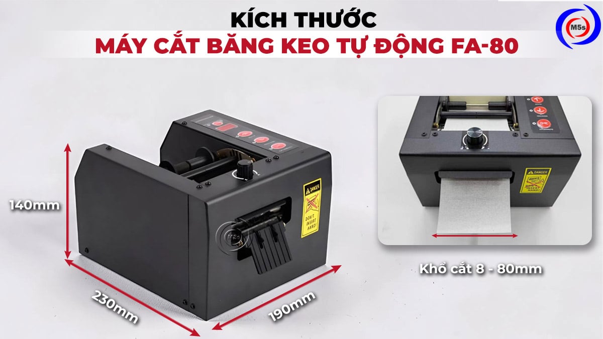kích thước máy cắt băng keo tự động FA-80 kích thước máy cắt băng keo tự động FA-80