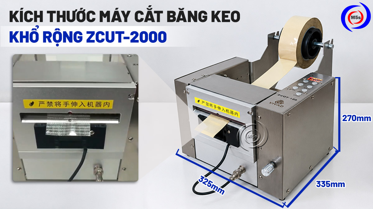 kích thước máy cắt băng keo tự động ZCUT-2000 kích thước máy cắt băng keo tự động ZCUT-2000