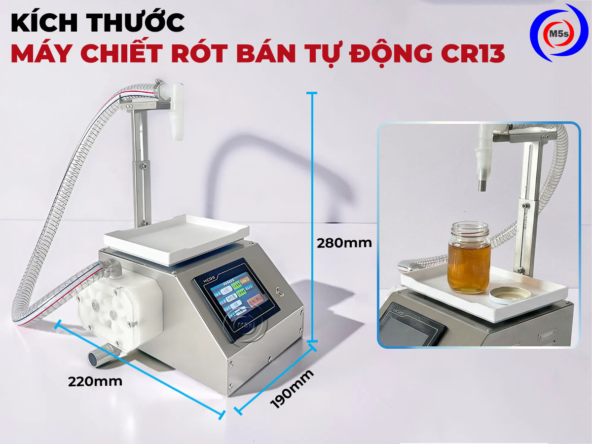 Kích thước máy chiết rót mật ong 1 vòi CR13 Kích thước máy chiết rót mật ong 1 vòi CR13