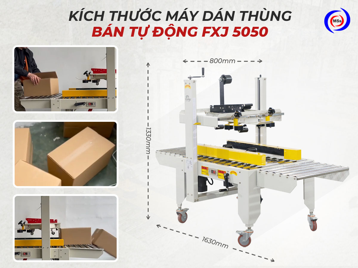 Kích thước máy dán thùng carton FXJ-5050 Kích thước máy dán thùng carton FXJ-5050