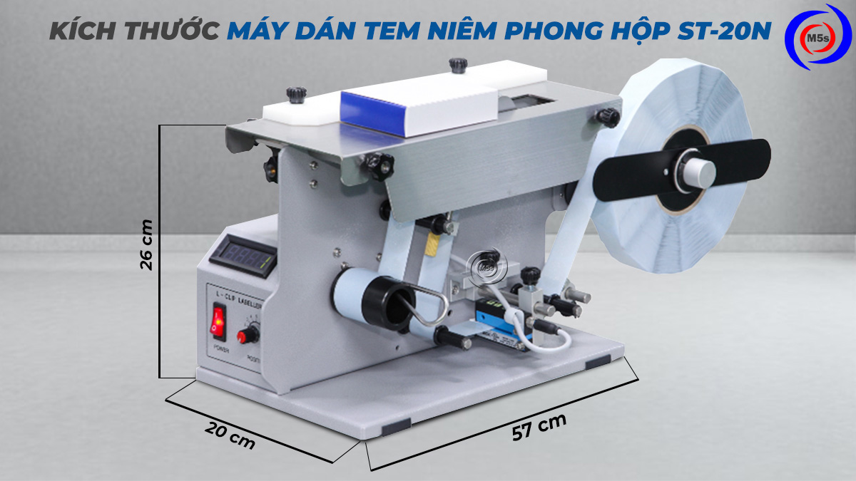 Kích thước máy dán tem nhãn niêm phong ST-20N Kích thước máy dán tem nhãn niêm phong ST-20N