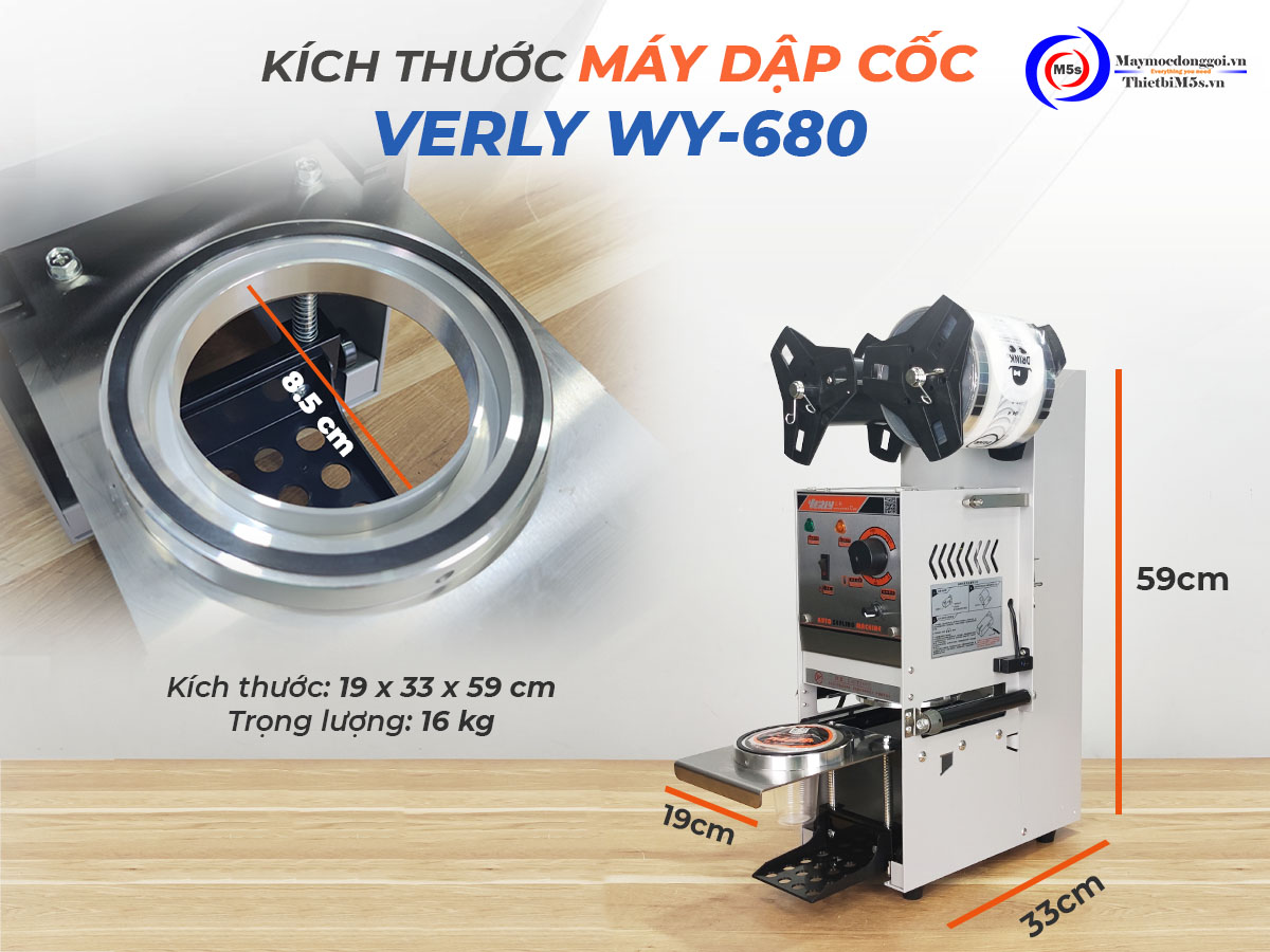 Kích thước máy dập cốc bán tự động Verly WY-680 Kích thước máy dập cốc bán tự động Verly WY-680