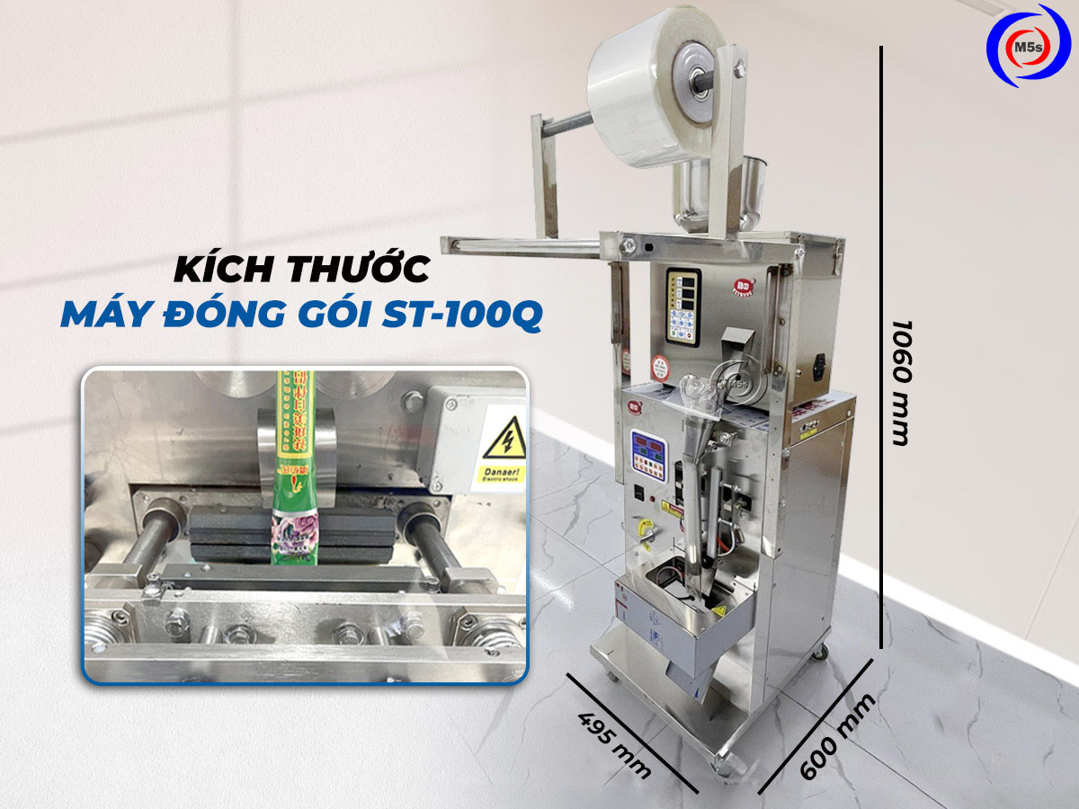 Kích thước máy đóng gói cà phê ST-100Q Kích thước máy đóng gói cà phê ST-100Q