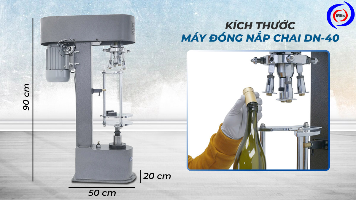 kích thước máy đóng nắp chai DN-40 kích thước máy đóng nắp chai DN-40
