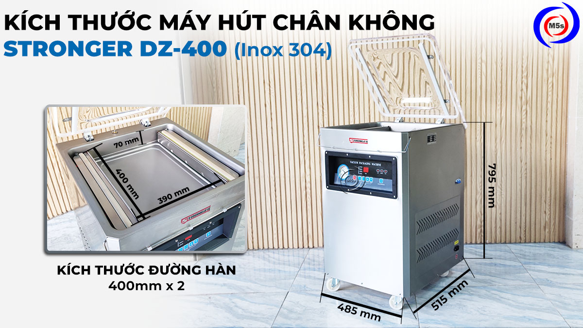 Kích thước máy hút chân không Stronger DZ-400 inox 304 Kích thước máy hút chân không Stronger DZ-400 inox 304
