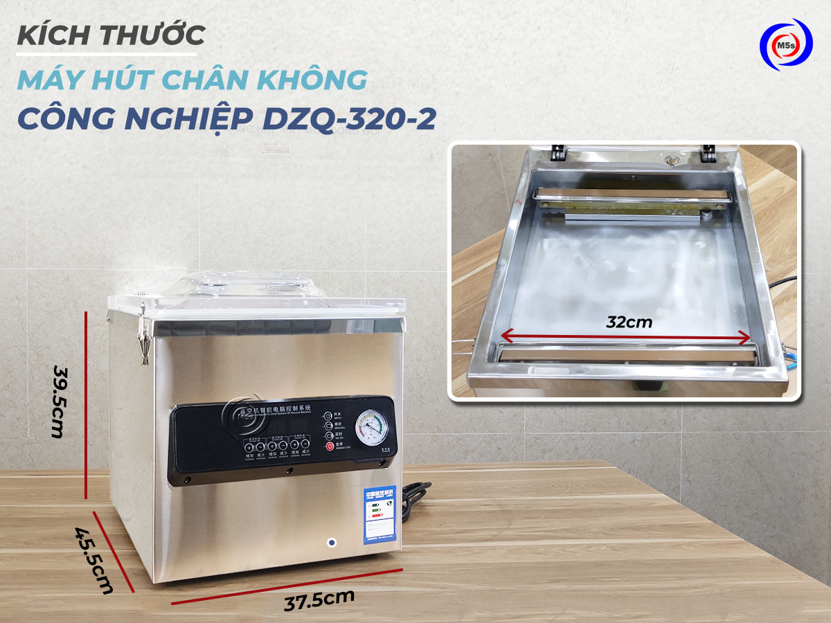 Kích thước máy hút chân không công nghiệp DZQ-320-2 Kích thước máy hút chân không công nghiệp DZQ-320-2