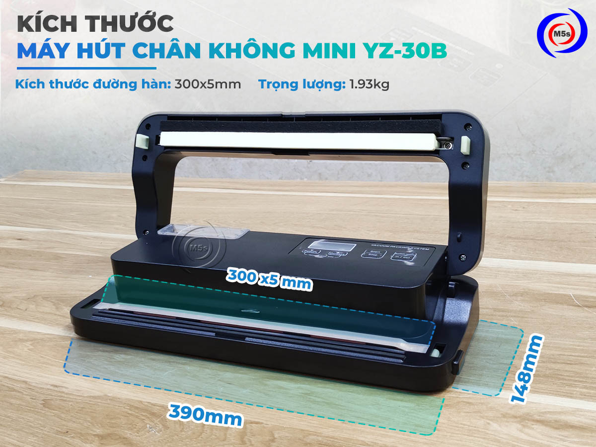 Kích thước máy hút túi chân không gia đình YZ-30B Kích thước máy hút túi chân không gia đình YZ-30B