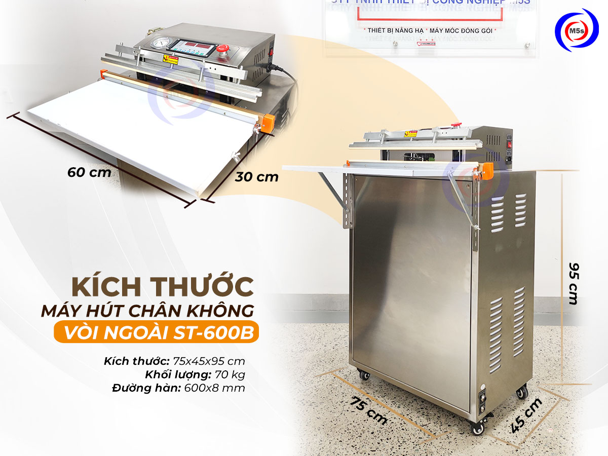 Kích thước máy hút chân không vòi ngoài ST-600B Kích thước máy hút chân không vòi ngoài ST-600B