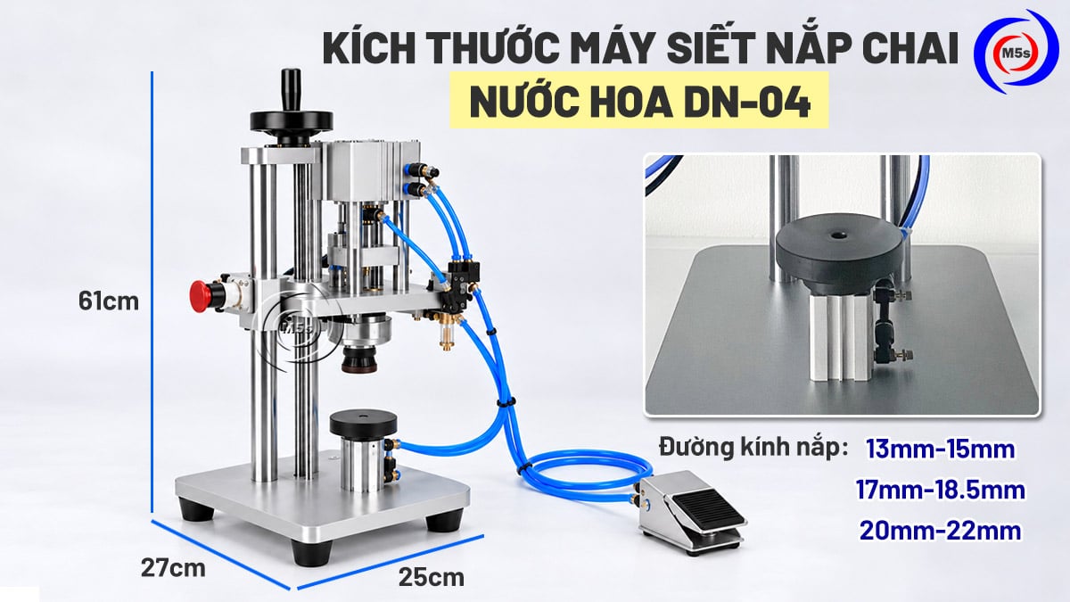kích thước máy siết nắp chai nước hoa DN-04 kích thước máy siết nắp chai nước hoa DN-04