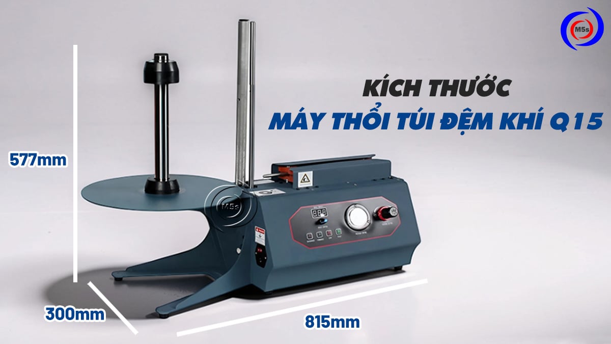 kích thước máy thổi túi khí dạng cột Q15 kích thước máy thổi túi khí dạng cột Q15