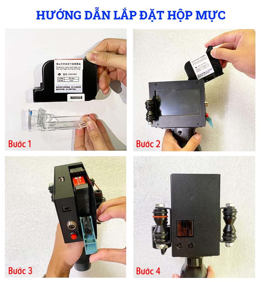 Hướng dẫn lắp đặt hộp mực máy in date cầm tay Hướng dẫn lắp đặt hộp mực máy in date cầm tay