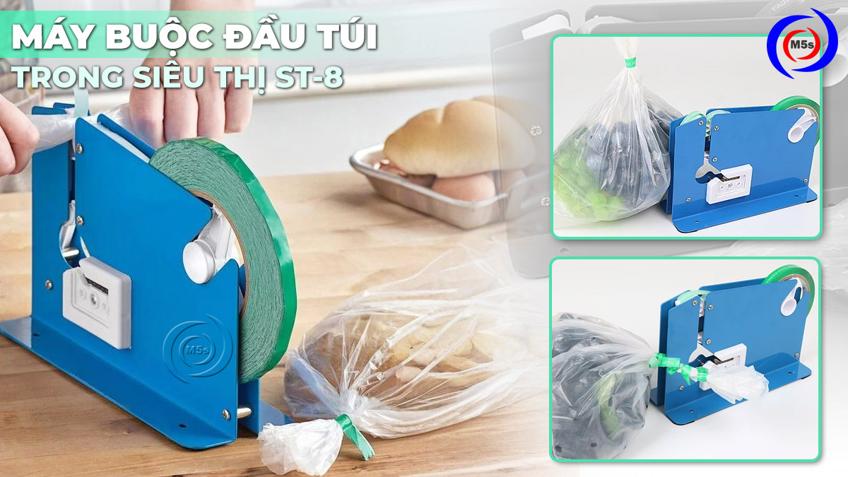 máy buộc đầu túi nilon ST-8 máy buộc đầu túi nilon ST-8