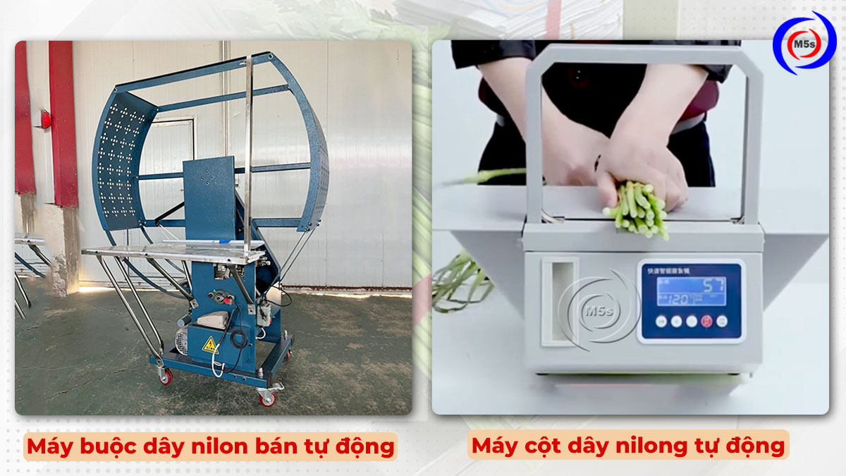 Máy buộc dây nilon bán tự động và tự động Máy buộc dây nilon bán tự động và tự động