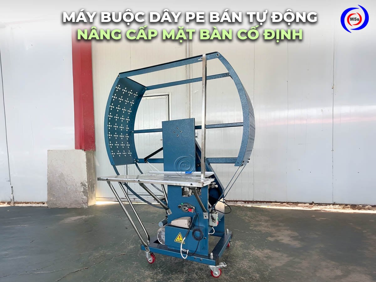 Máy buộc dây PE, nilon mềm bán tự động có nâng cấp mặt bàn cố định Máy buộc dây PE, nilon mềm bán tự động có nâng cấp mặt bàn cố định