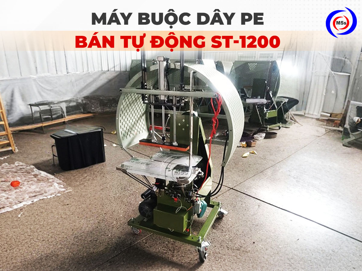 Máy buộc dây PE bán tự động ST-1200 Máy buộc dây PE bán tự động ST-1200