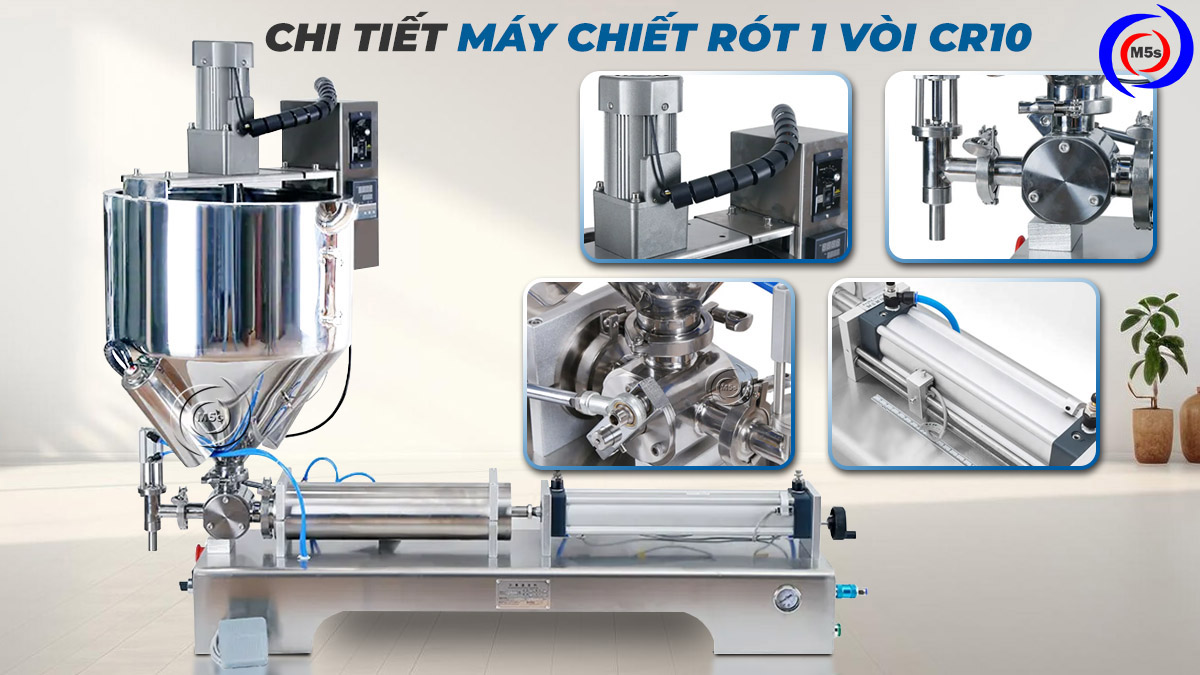 máy chiết 1 vòi có cánh khuấy CR10 bán tự động máy chiết 1 vòi có cánh khuấy CR10 bán tự động