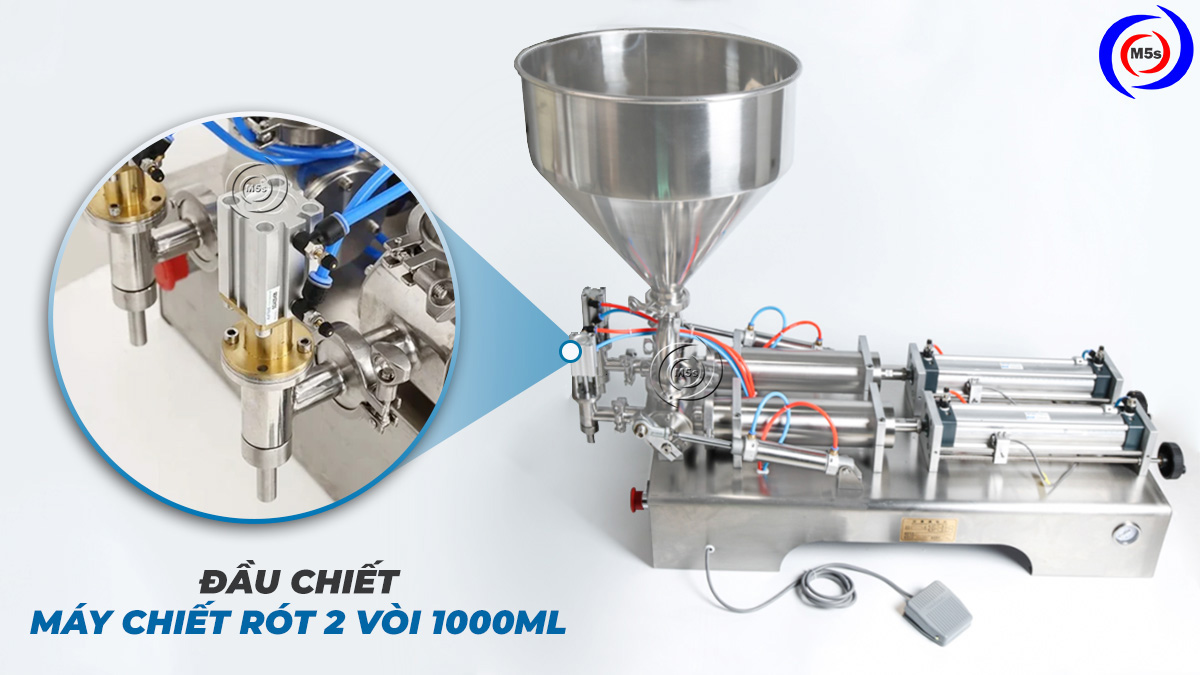 Máy chiết rót 2 vòi 1000ml Máy chiết rót 2 vòi 1000ml