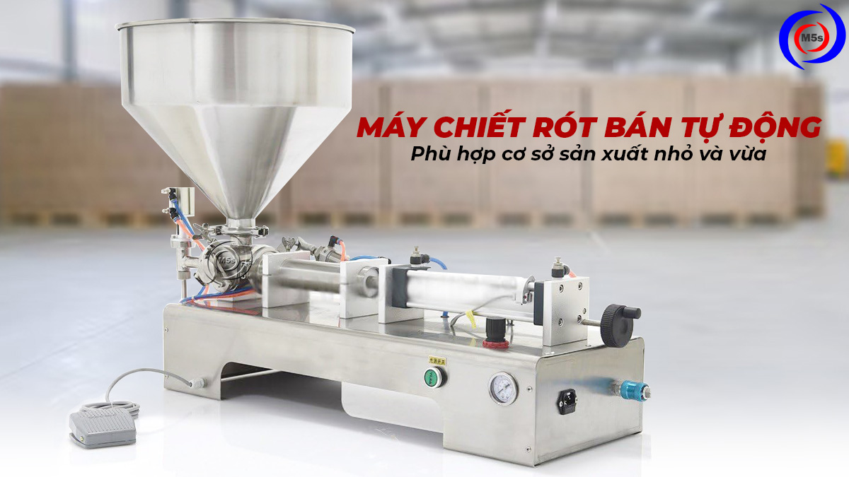 Máy chiết rót bán tự động  Máy chiết rót bán tự động