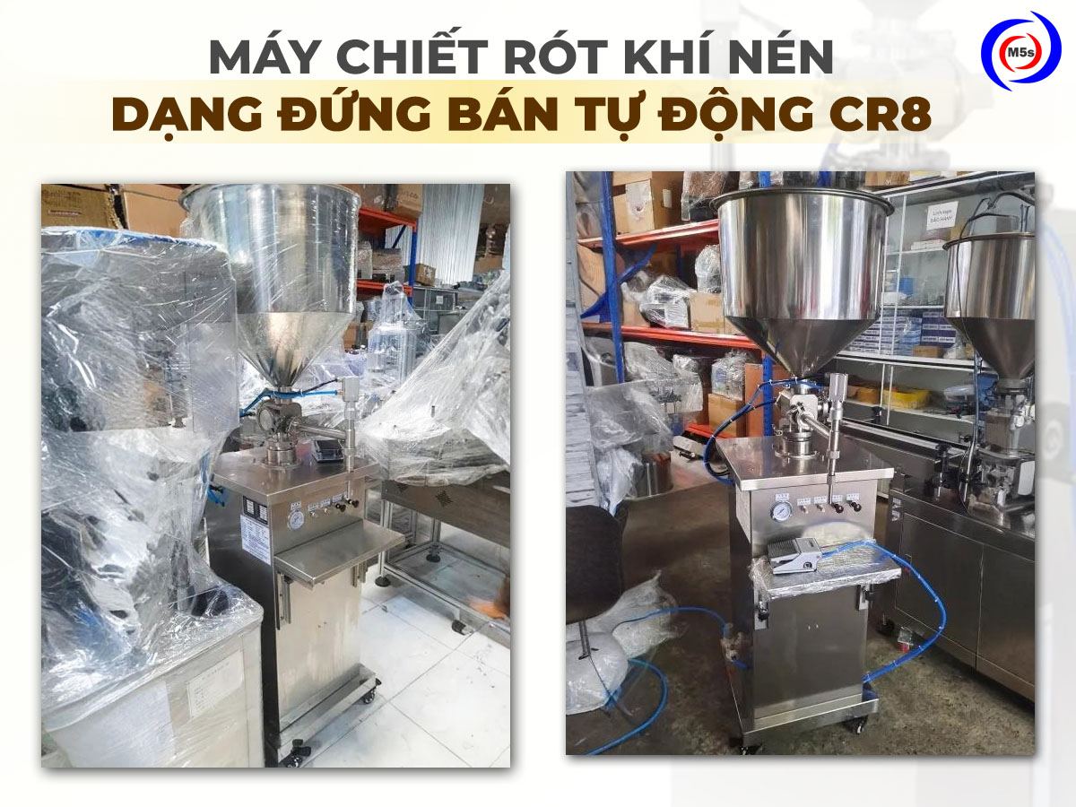 máy chiết rót bán tự động dạng đứng CR8 máy chiết rót bán tự động dạng đứng CR8