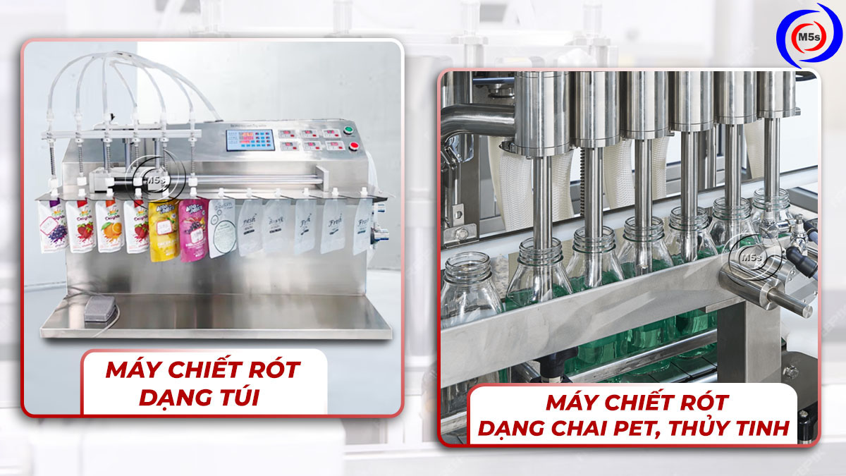Máy chiết rót dạng túi và dạng chai thủy tinh Máy chiết rót dạng túi và dạng chai thủy tinh