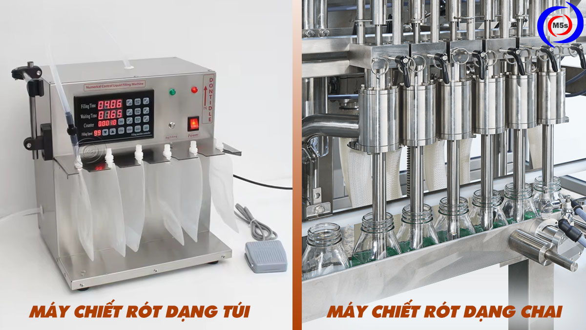 Máy chiết rót dạng túi và dạng chai Máy chiết rót dạng túi và dạng chai