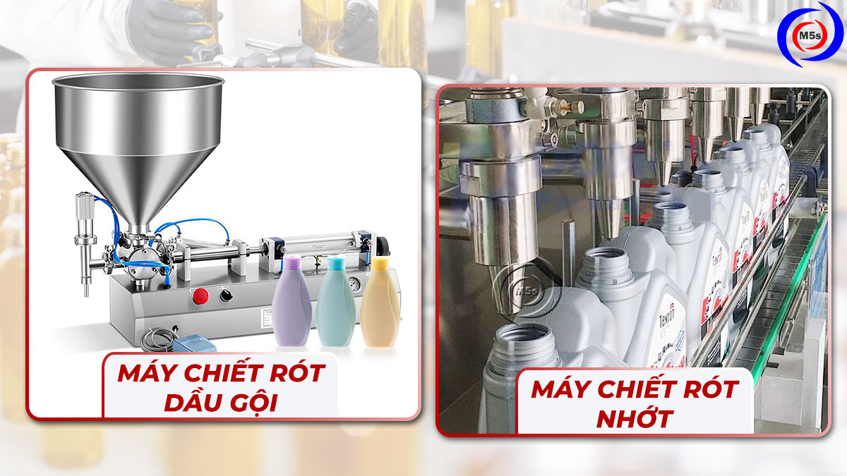 Máy chiết rót nhớt và dầu gội Máy chiết rót nhớt và dầu gội