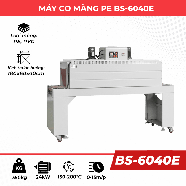 máy co màng PE BS-6040E tự động máy co màng PE BS-6040E tự động