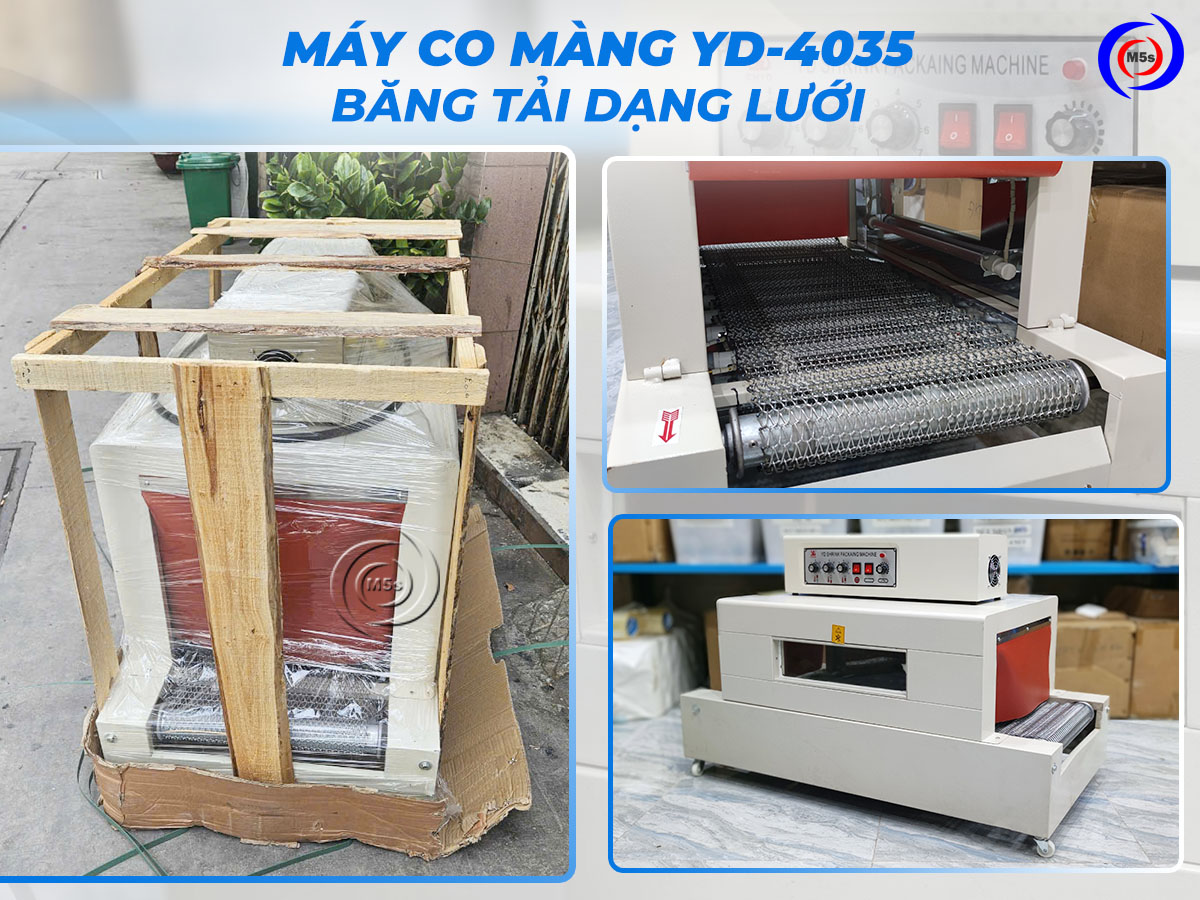 Máy rút màng co YD-4035 băng tải dạng lưới Máy rút màng co YD-4035 băng tải dạng lưới