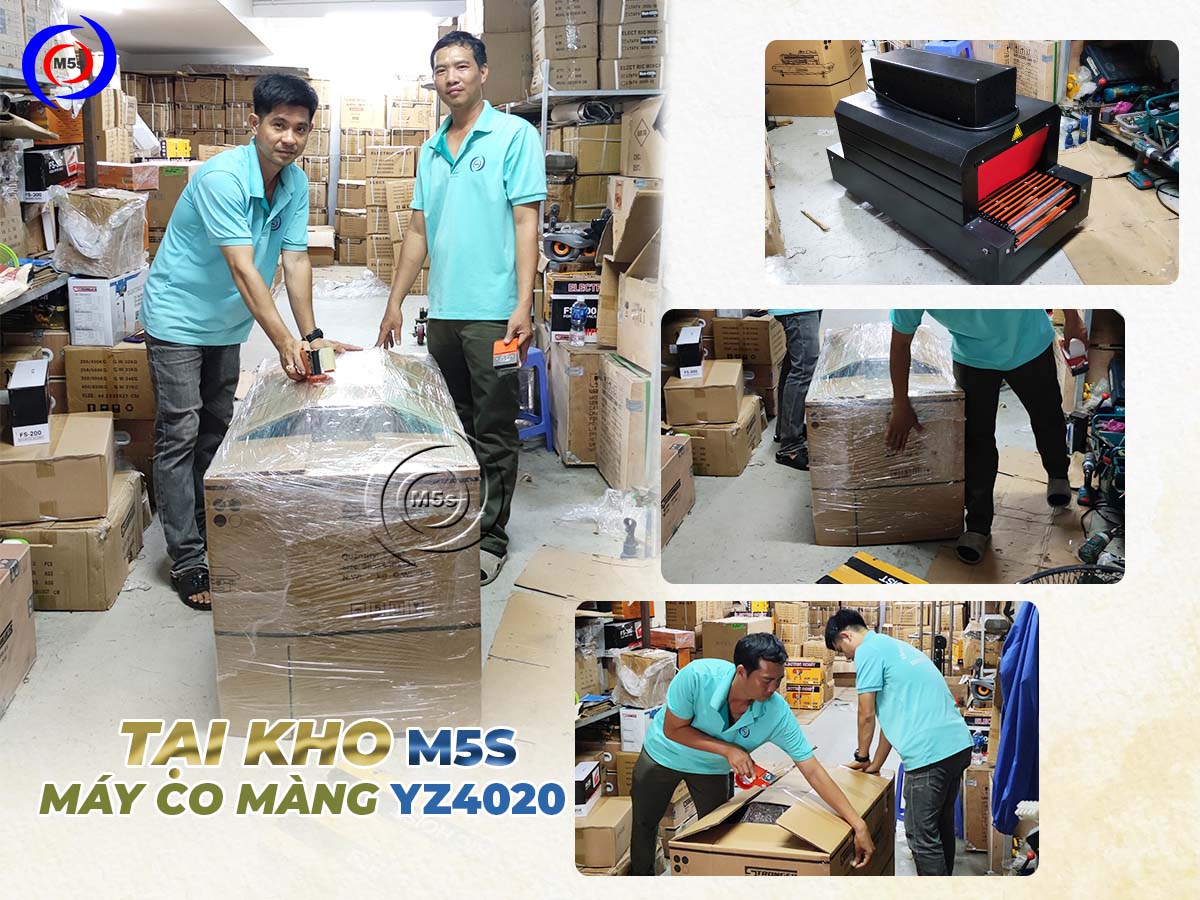 Máy co màng tại kho M5s