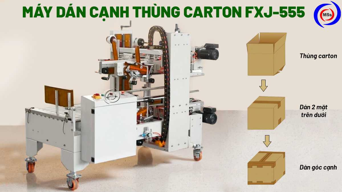 máy dán cạnh thùng carton FXJ-555 máy dán cạnh thùng carton FXJ-555