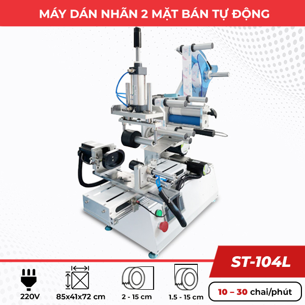 Máy dán nhãn 2 mặt bán tự động ST-104L Máy dán nhãn 2 mặt bán tự động ST-104L