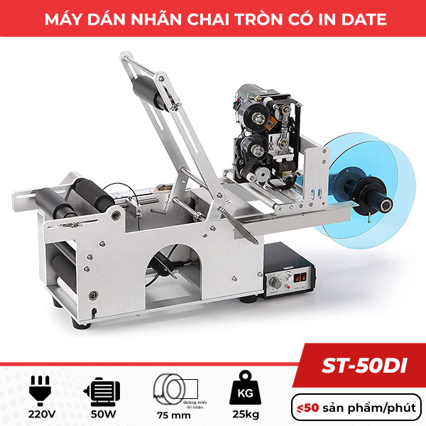 Máy dán tem nhãn có in date ST-50DI Máy dán tem nhãn có in date ST-50DI