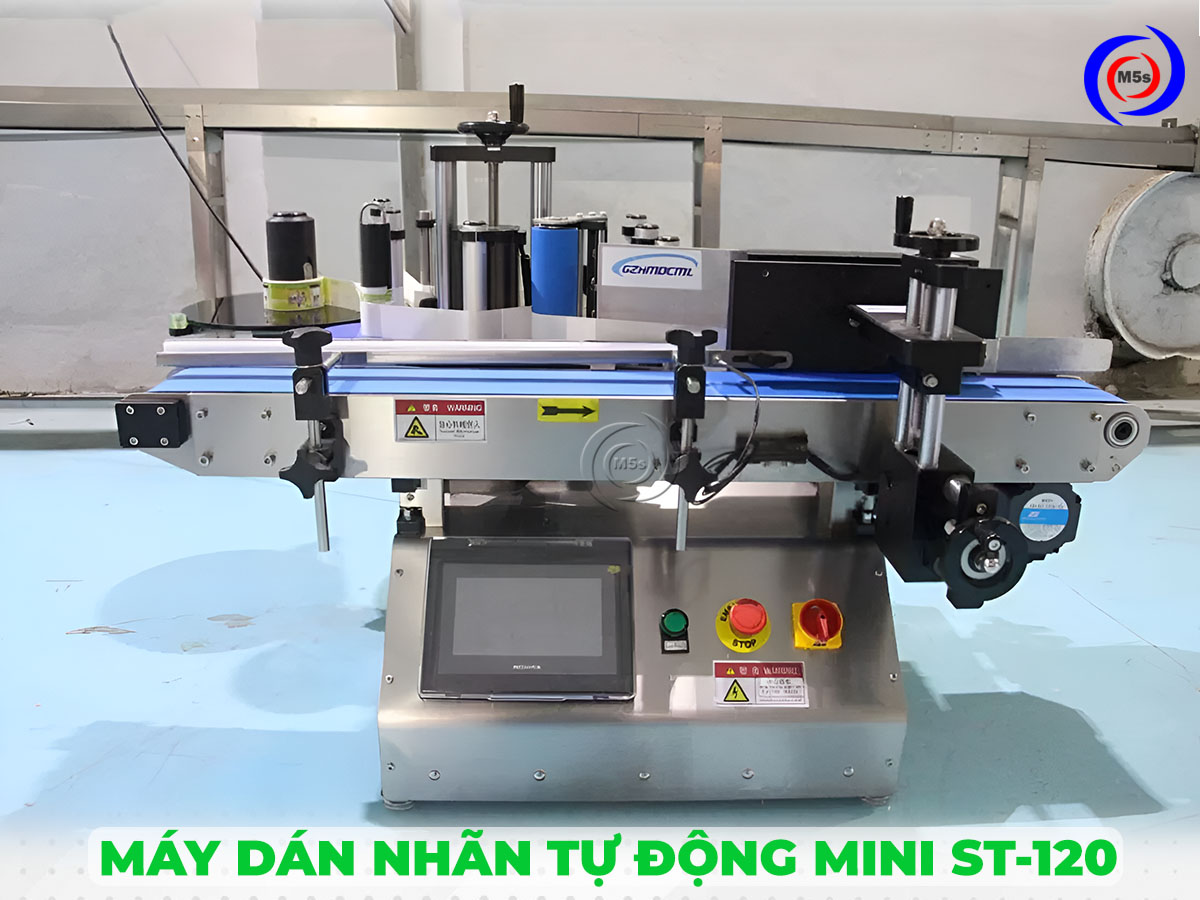 Máy dán nhãn chai tự động mini ST-120 Máy dán nhãn chai tự động mini ST-120