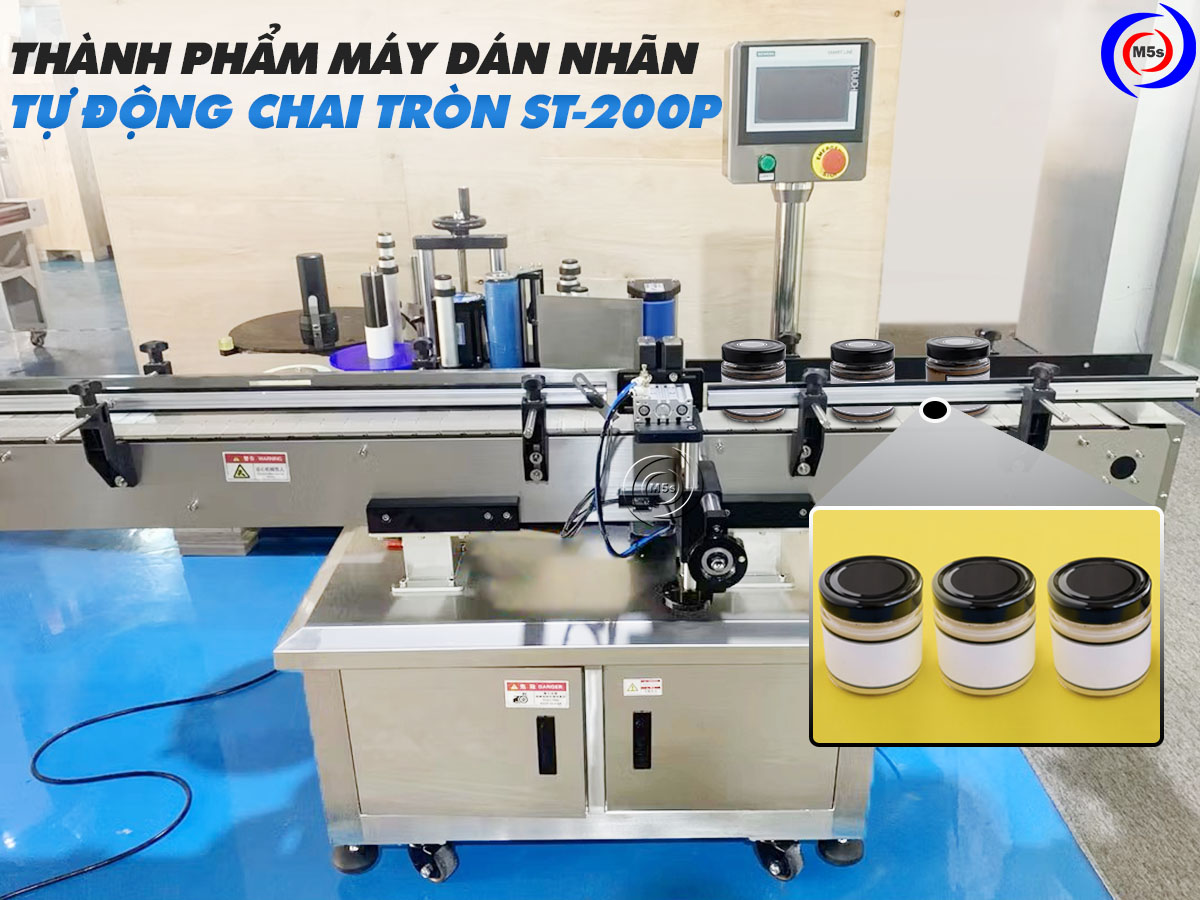 Máy dán nhãn chai tròn tự động ST-200P Máy dán nhãn chai tròn tự động ST-200P