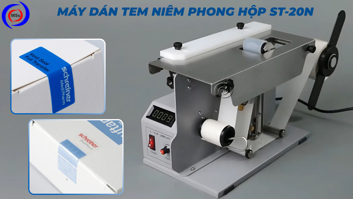 Máy dán tem niêm phong hộp ST-20N Máy dán tem niêm phong hộp ST-20N