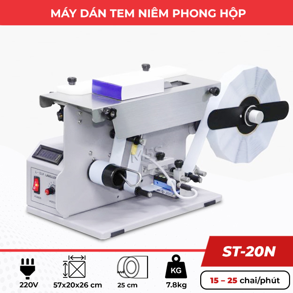 Máy dán tem nhãn niêm phong hộp ST-20N Máy dán tem nhãn niêm phong hộp ST-20N