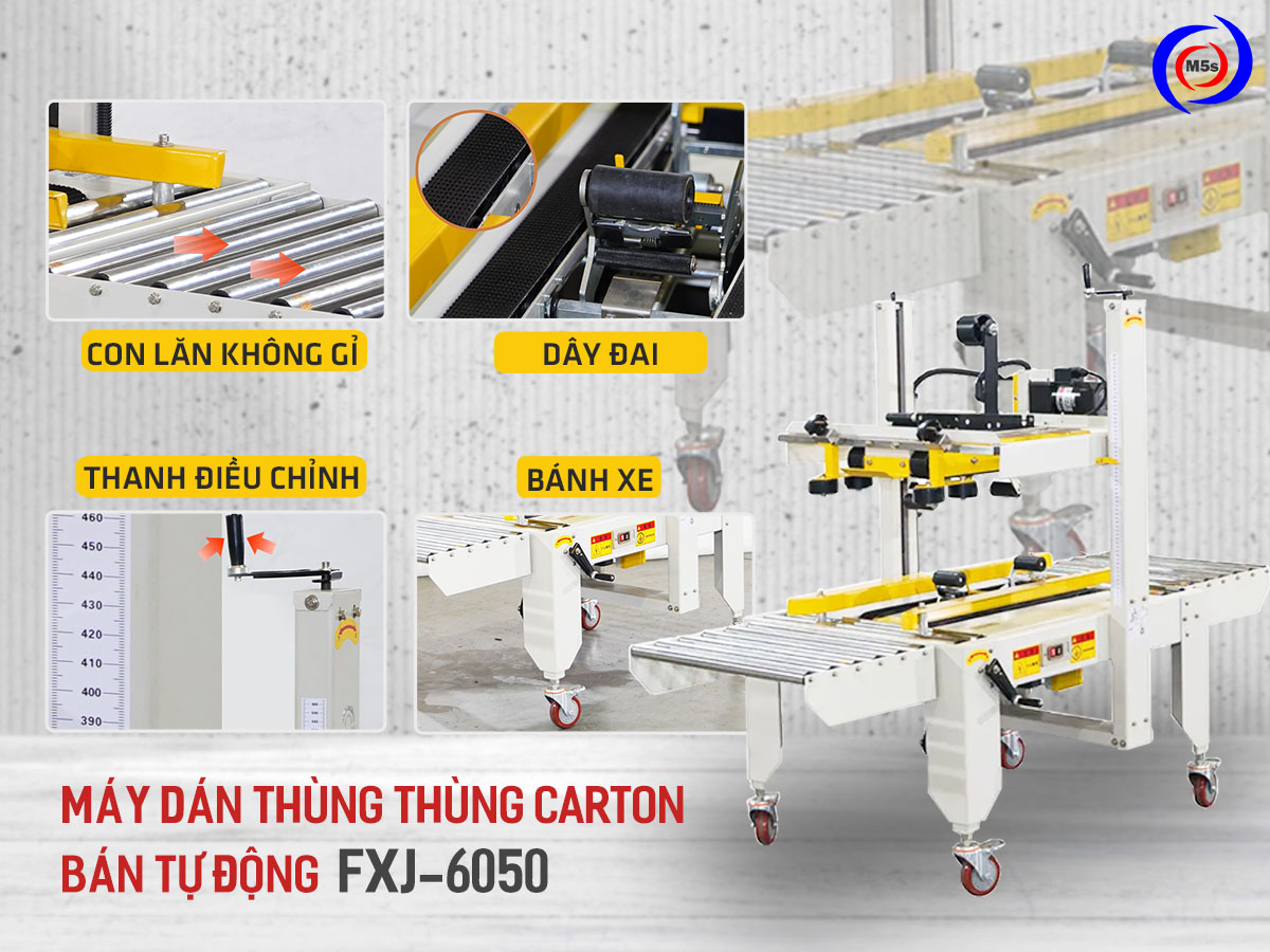 Máy dán thùng carton bán tự động FXJ-6050 Máy dán thùng carton bán tự động FXJ-6050