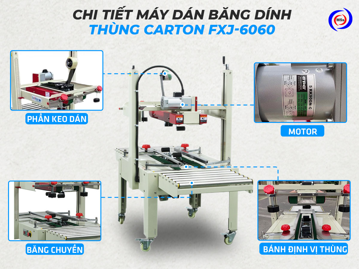 Máy dán thùng carton bán tự động FXJ-6060 Máy dán thùng carton bán tự động FXJ-6060