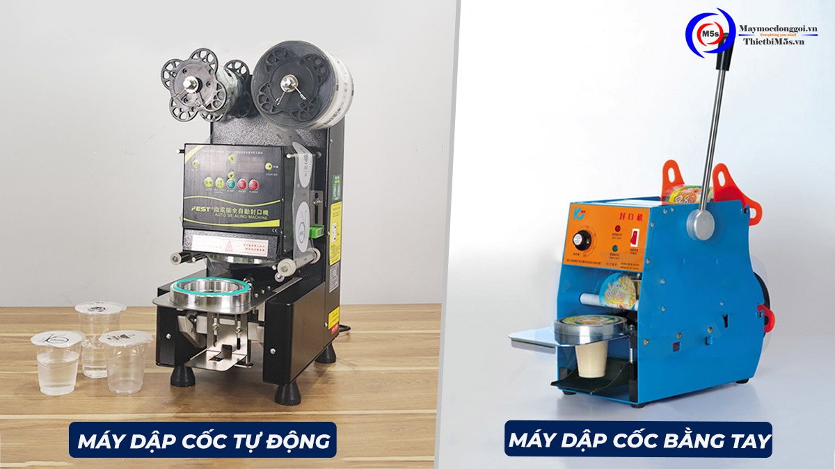 Máy dập nắp cốc bằng tay và tự động Máy dập nắp cốc bằng tay và tự động