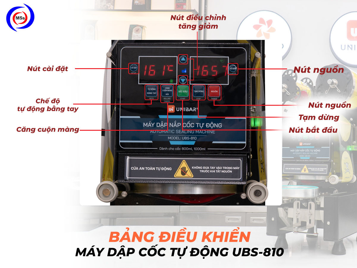 Bảng điều khiển máy dập nắp cốc tự động Unibar UBS-810 Bảng điều khiển máy dập nắp cốc tự động Unibar UBS-810