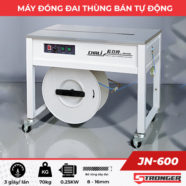 Máy đóng đai thùng bán tự động JN-600 Máy đóng đai thùng bán tự động JN-600