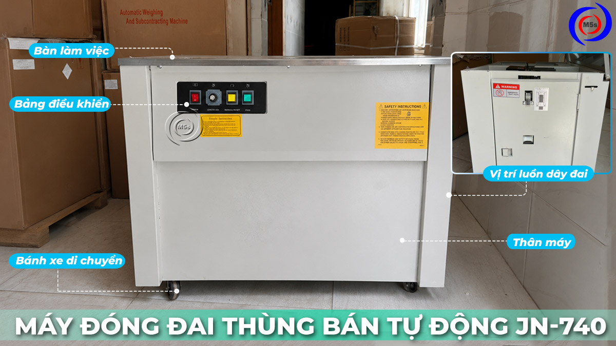 Máy đóng đai thùng carton JN-740 Máy đóng đai thùng carton JN-740