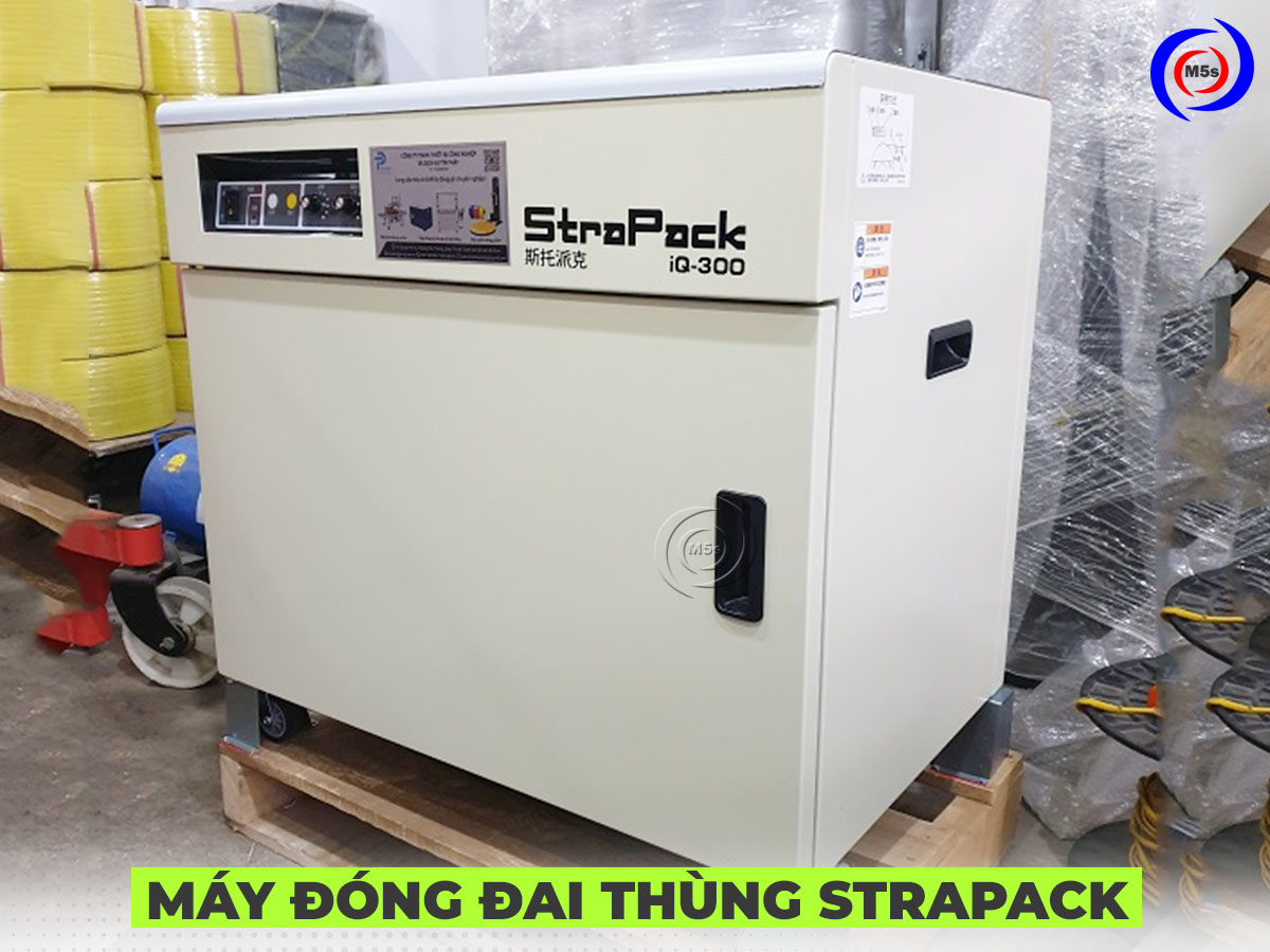 Máy đóng đai thùng thương hiệu Strapack Máy đóng đai thùng thương hiệu Strapack