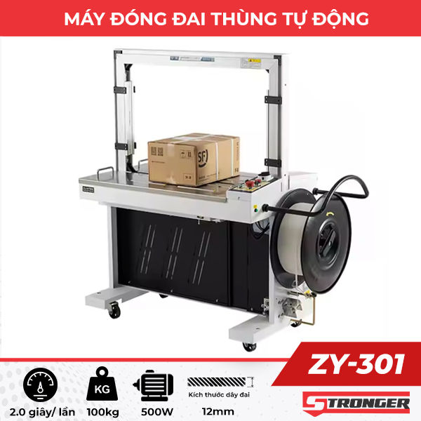 Máy đóng đai thùng carton tự động ZY-301 Máy đóng đai thùng carton tự động ZY-301