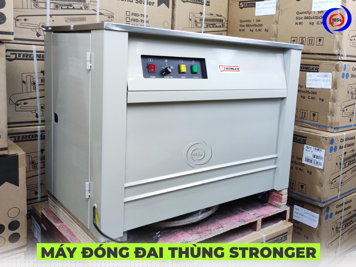 Máy đong đai thùng carton Stronger Máy đong đai thùng carton Stronger