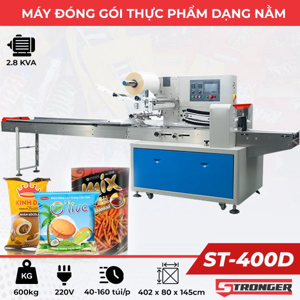 Máy đóng gói thực phẩm dạng nằm ST-400D Máy đóng gói thực phẩm dạng nằm ST-400D