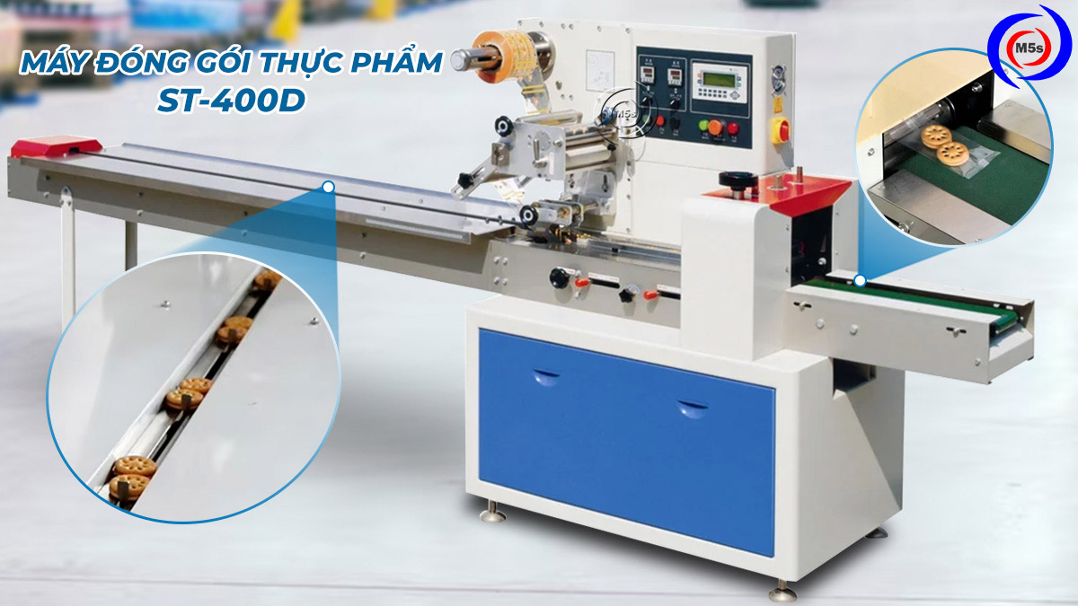 Máy đóng gói thực phẩm dạng nằm ST-400D Máy đóng gói thực phẩm dạng nằm ST-400D