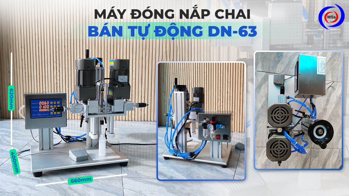 máy đóng nắp chai bán tự động DN-63 máy đóng nắp chai bán tự động DN-63